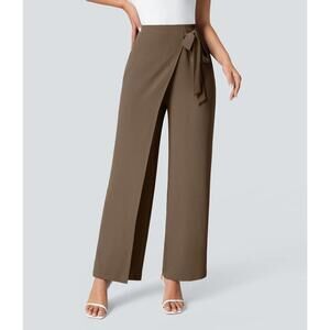 NWT Halara High Waisted Tie Side Wide Leg Work Pants Size XL